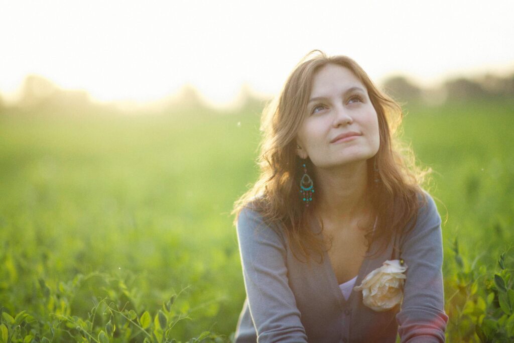 Brain Clarity - woman thinking clearly focused meditation peaceful