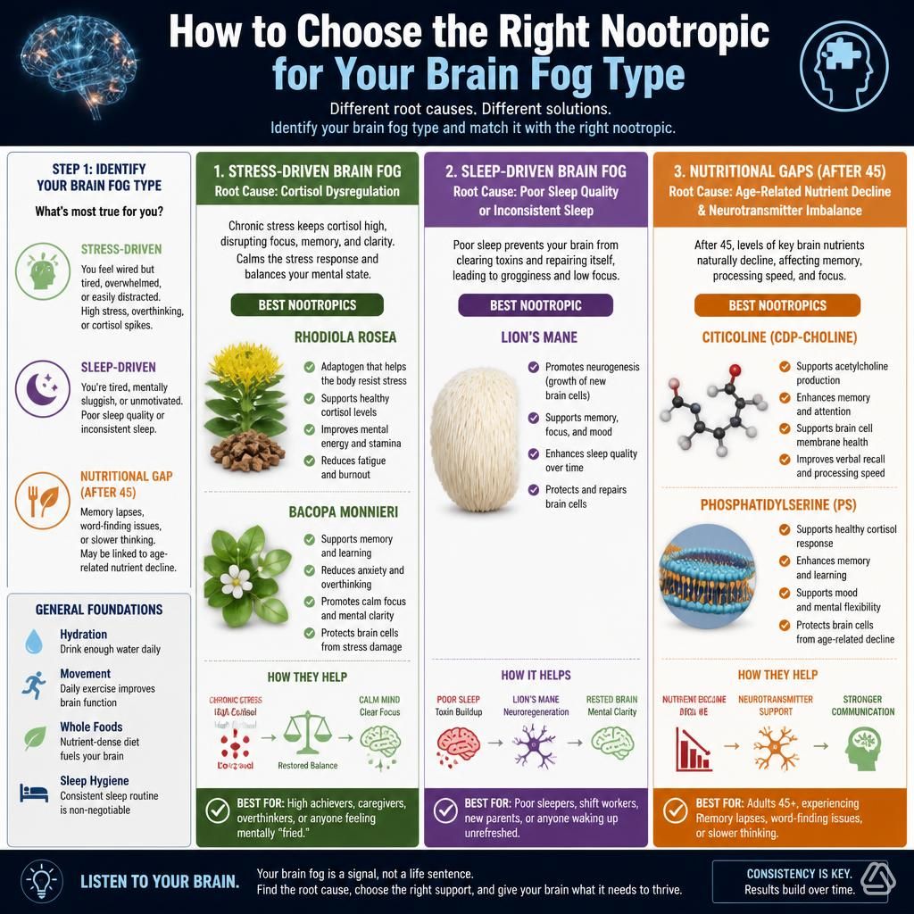 How to Choose the Right Nootropic for YOUR Brain Fog Type