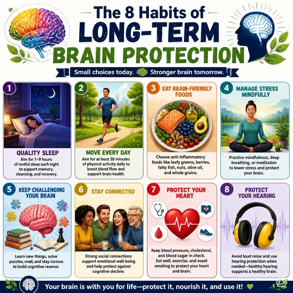 The 8 Habits of Long-Term Brain Protection