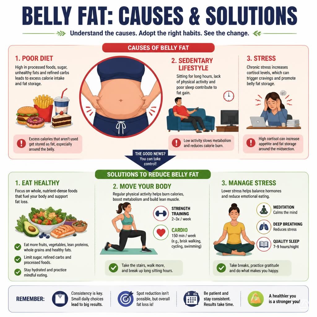 Your belly fat has a cause, causes have solutions