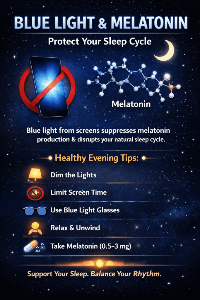 blue light melatonin evening protocol