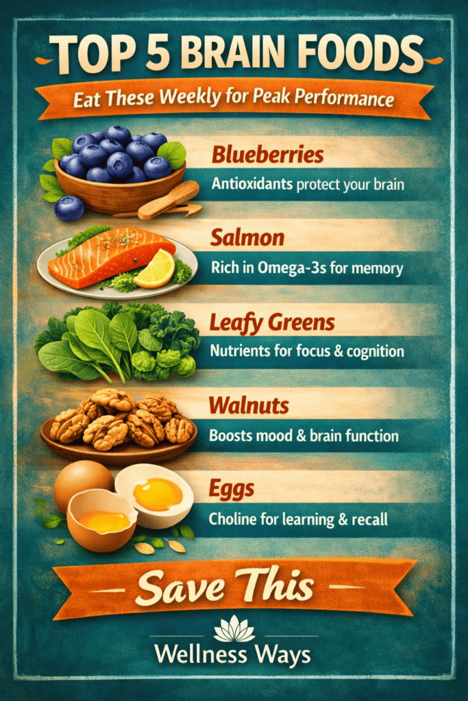 top 5 brain foods weekly