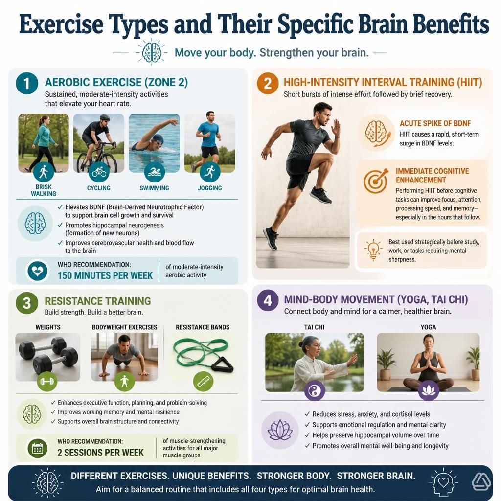 Exercise Types and Their Specific Brain Benefits